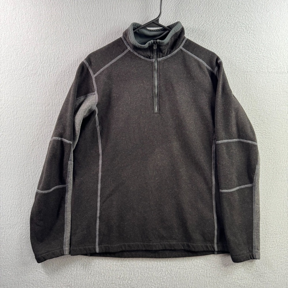 Kuhl Sweater Mens Medium Dark Brown Revel 1/4 Zip Fleece Pullover Outdoor Hiking